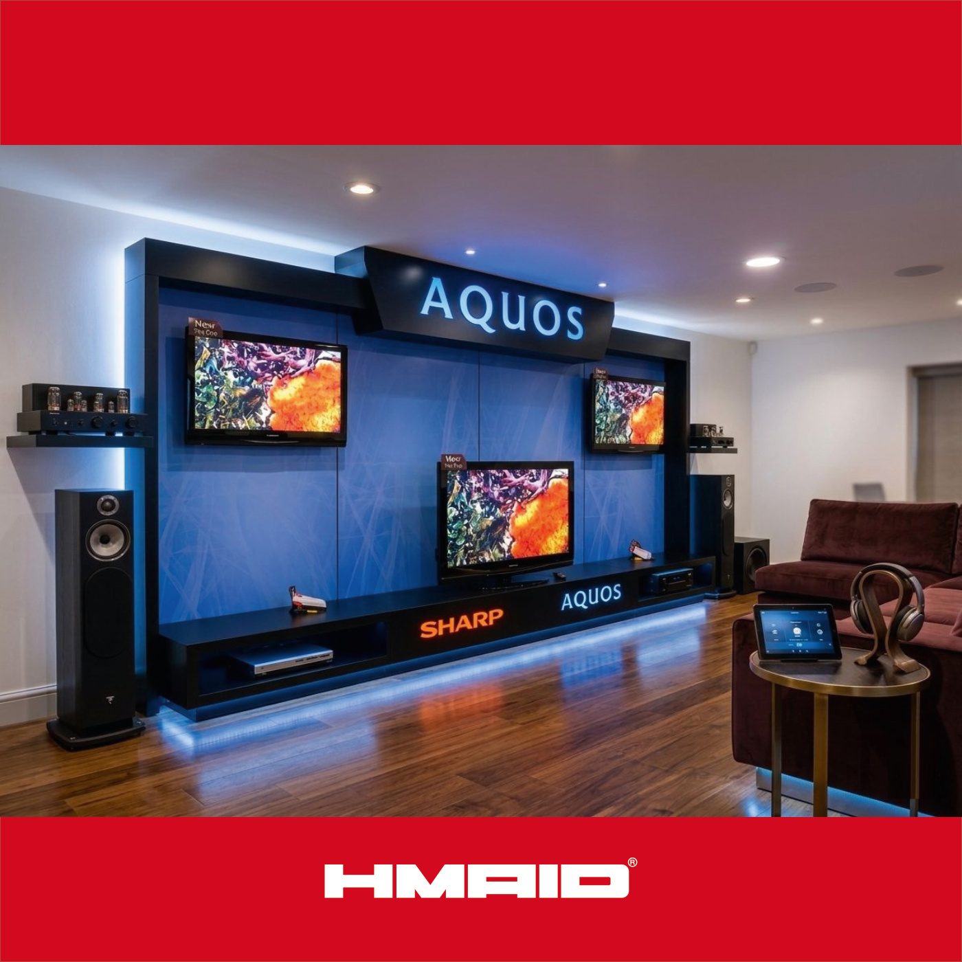 Aquos branded wall